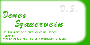 denes szauervein business card